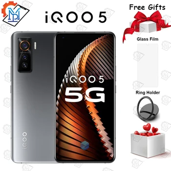 Перейти на Алиэкспресс и купить Новый оригинальный vivo iQOO 5 мобильный телефон 6,28 дюйм120 Гц Частота обновления экрана 8G + 128G Snapdragon 865 Android 55W Dash зарядный смартфон