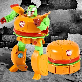 

Transformable Hamburger Cake Food Figure Robot Deforming Toys Boys Toy Party Favors Kids Educational Toys for Children Gift