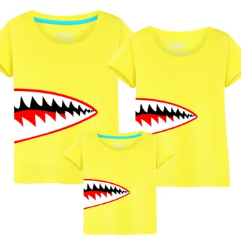 

Shark T Shirt Daddy Mommy Baby Matching Outfits for Father Mother Son Daughter Mom and Me Clothes Big Sister Family Look Dress