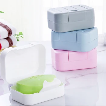 

Lightweight Soap Drain Dish Box Shower Soap Storage Dual-use Travel Portable Plastic Sealed Supplies Case for Bathroom