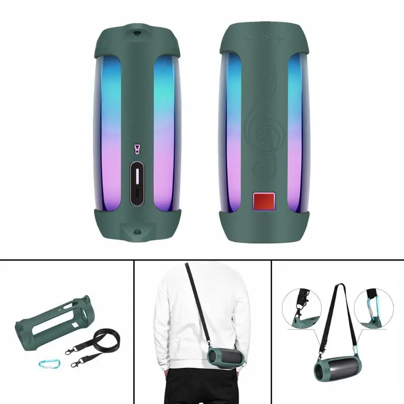 Силиконовый чехол с карабин с ремешком для J-B-L Pulse 4 Bluetooth