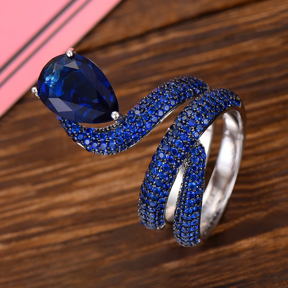 GODKI Jimbora Monaco, дизайнерское роскошное эффектное кольцо в виде змеи для женщин, на каждый день, кубический циркон, помолвка, Дубай, панк, свадьба