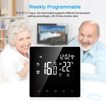 

New Wifi Thermostat Wireless Smart Temperature Controller LCD Touch Screen Electric Floor Heating Thermostat Programmable Thermo