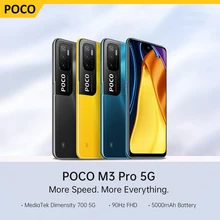 [World Premiere]POCO M3 Pro Global Version 5G NFC Dimensity 700 Smartphone 90Hz 6.5" FHD+ DotDisplay 5000mAh 48MP Triple Camera