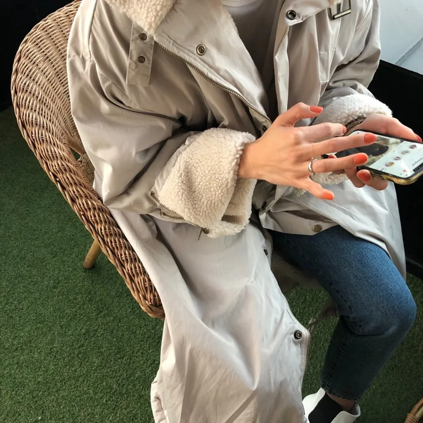 Осень и зима Южная Корея Dongdaemun женское платье длинное плотное хлопковое Стеганое пальто для женщин