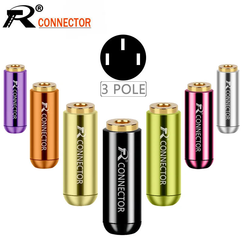 100pcs 3 Poles Stereo 3 5mm Mini Jack Aluminum Shell Female 3 5mm Jack Socket Stereo Wire Connector Headphone Adapter 7 Colors