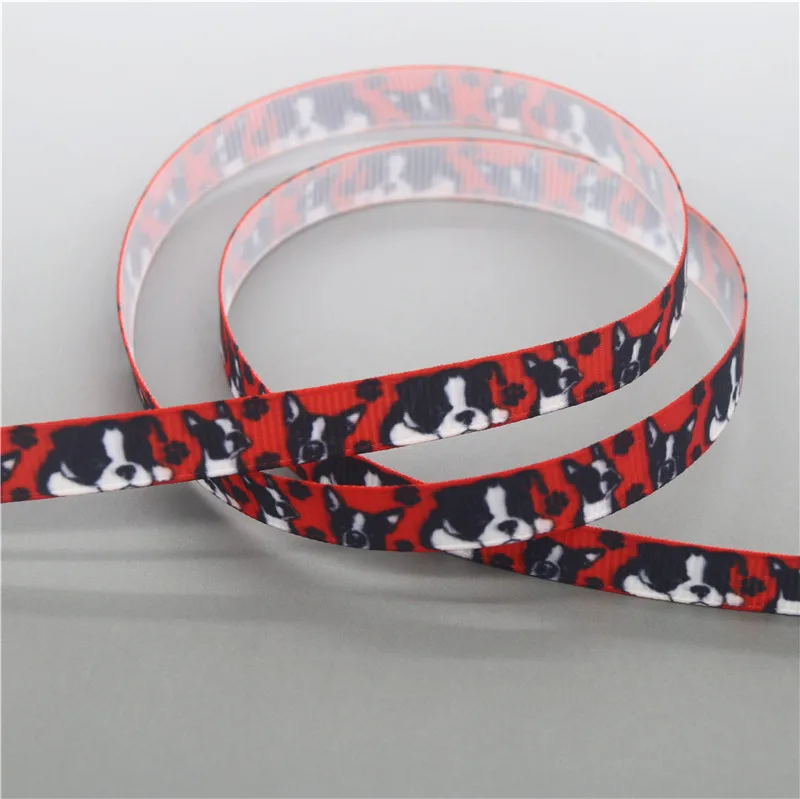 Love dog cat animal printed grosgrain ribbon 3/8'' 5yards Accessory hairbow headwear DIY decoration 9mm C1829
