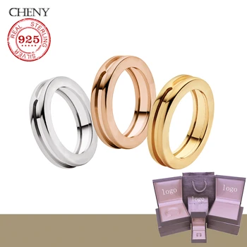 

cheny S925 sterling silver luxury single rings classical trendy style rose gold fashion jewelry for lovers' womens