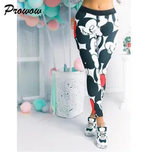 Женские леггинсы с рисунком Микки Мауса, эластичные леггинсы для фитнеса и спортзала, женские Легинсы женские штаны для женщин, спортивные штаны