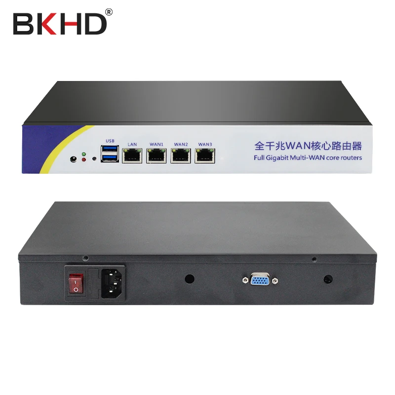 

BKHD Mini PC Intel Celeron J1900 Firewall Router 4 LAN Intel NIC Gigabit Ethernet RJ45 VGA 2xUSB Support Pfsense Linux Openwrt