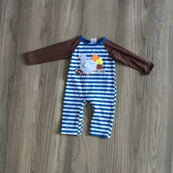 

GirlyMax Winter Baby Boys Turkey Embroidered Romper Infant Toddler Thanksgiving Football Clothes