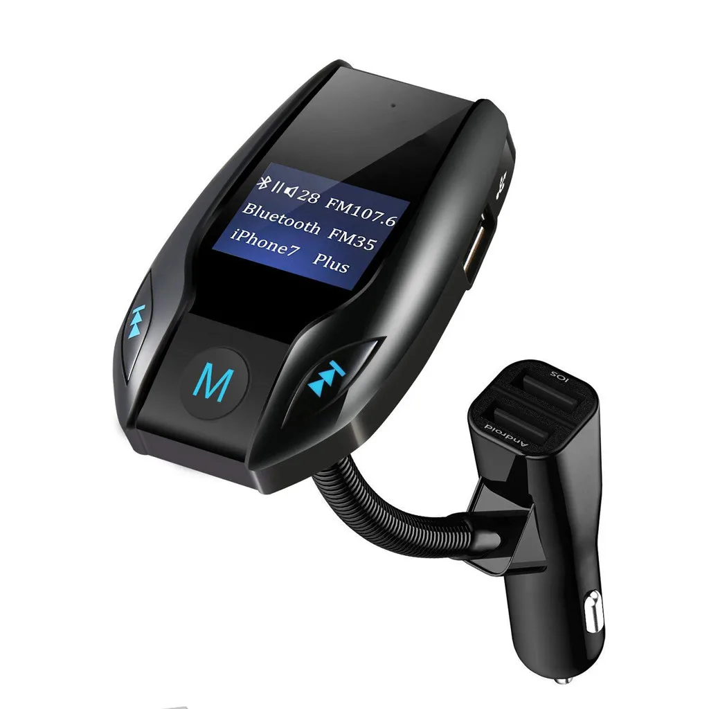 Автомобильный fm-передатчик Bluetooth 5,0 FM модулятор USB Автомобильное зарядное устройство комплект громкой связи музыкальный плеер ночное видение светодиодный светильник