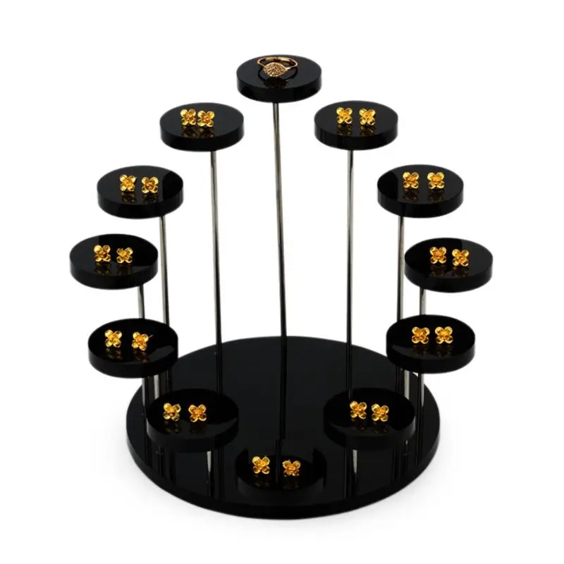 

Acrylic Ring Display Stand Earrings Show Support Jewelry Counter Showcase Props Holder Tray 634D