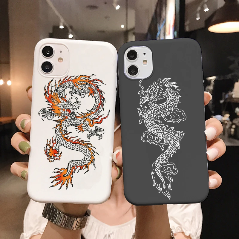 Dragon Phone Case For Xiaomi Redmi Note 9 8T 8 7 5 Pro Poco X3 NFC Mi 10 Lite Soft Silicone Fashion Matte Candy Color Cover | Мобильные