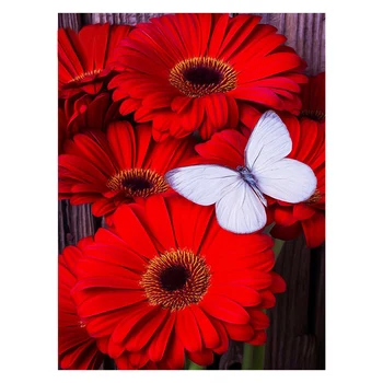 

5D DIY Diamond Diamond Painting "Red Flower" Embroidery Cross Stitch Diamond Art 3D Home Decoration Gift 30 * 40 Cm