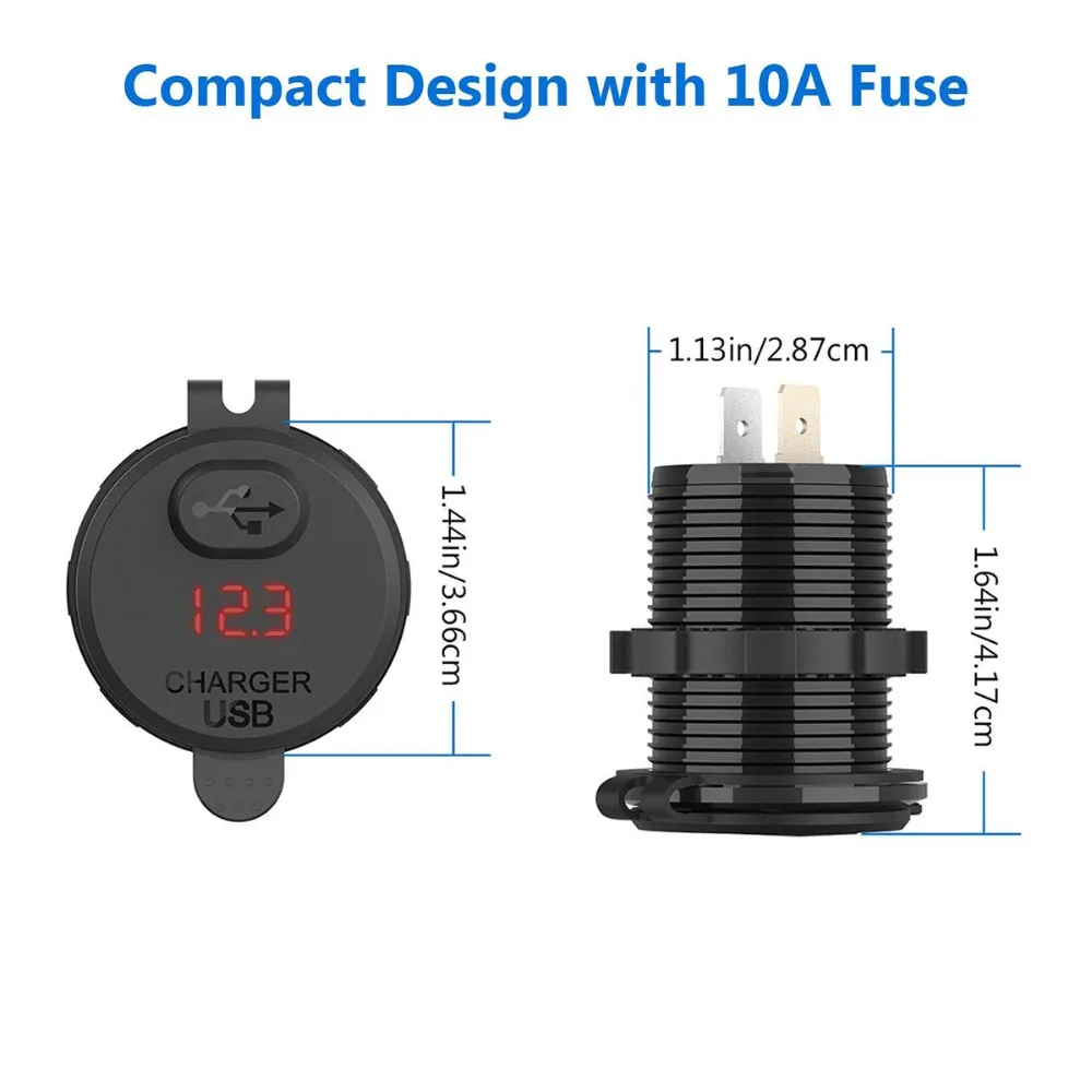 Usb зарядное устройство для мотоцикла Quick Charge 3,0 USB гнездо автомобильного зарядного устройства мобильного телефона держатель с Зарядное устройство Дисплей переключатель вольтметра для автомобиля moto