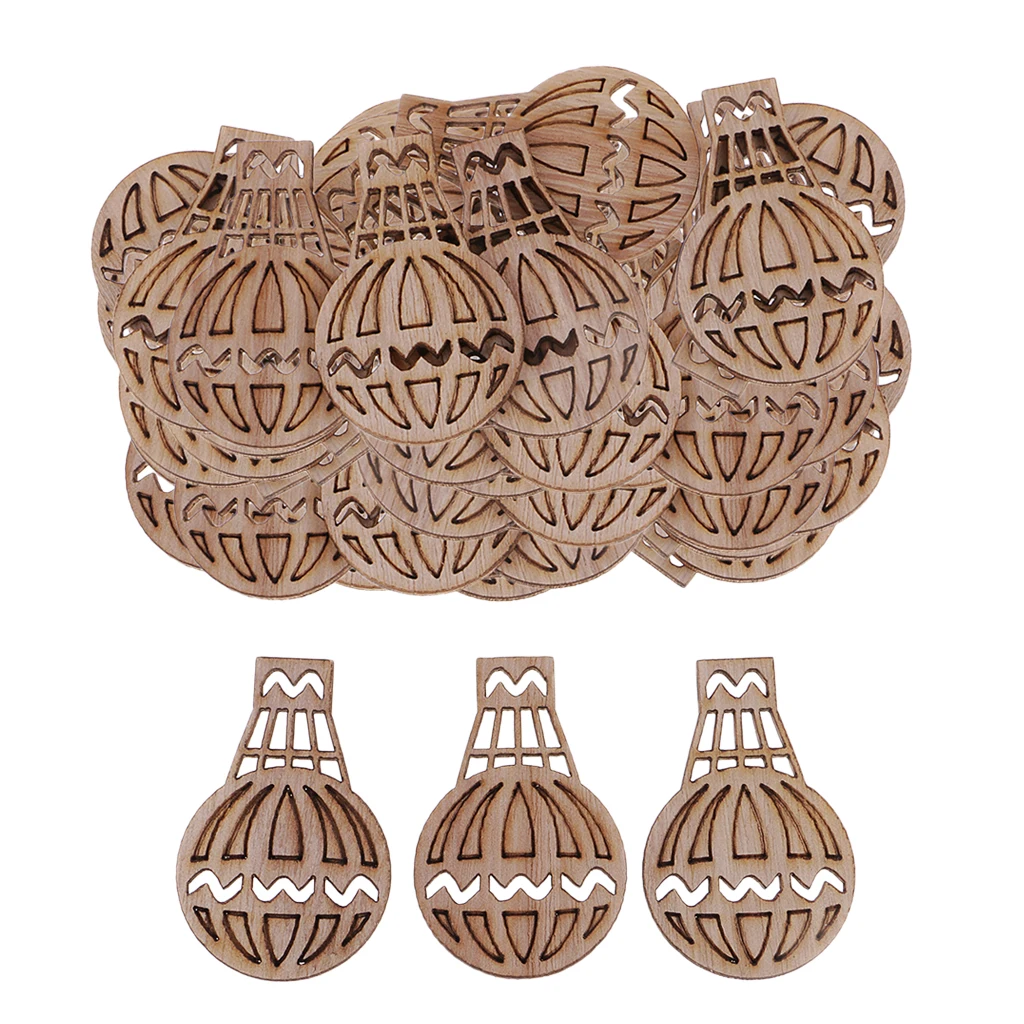 100 Mini Wooden Cutout Hot Air Balloon Shape Wood Craft Art DIY Scrapbooking