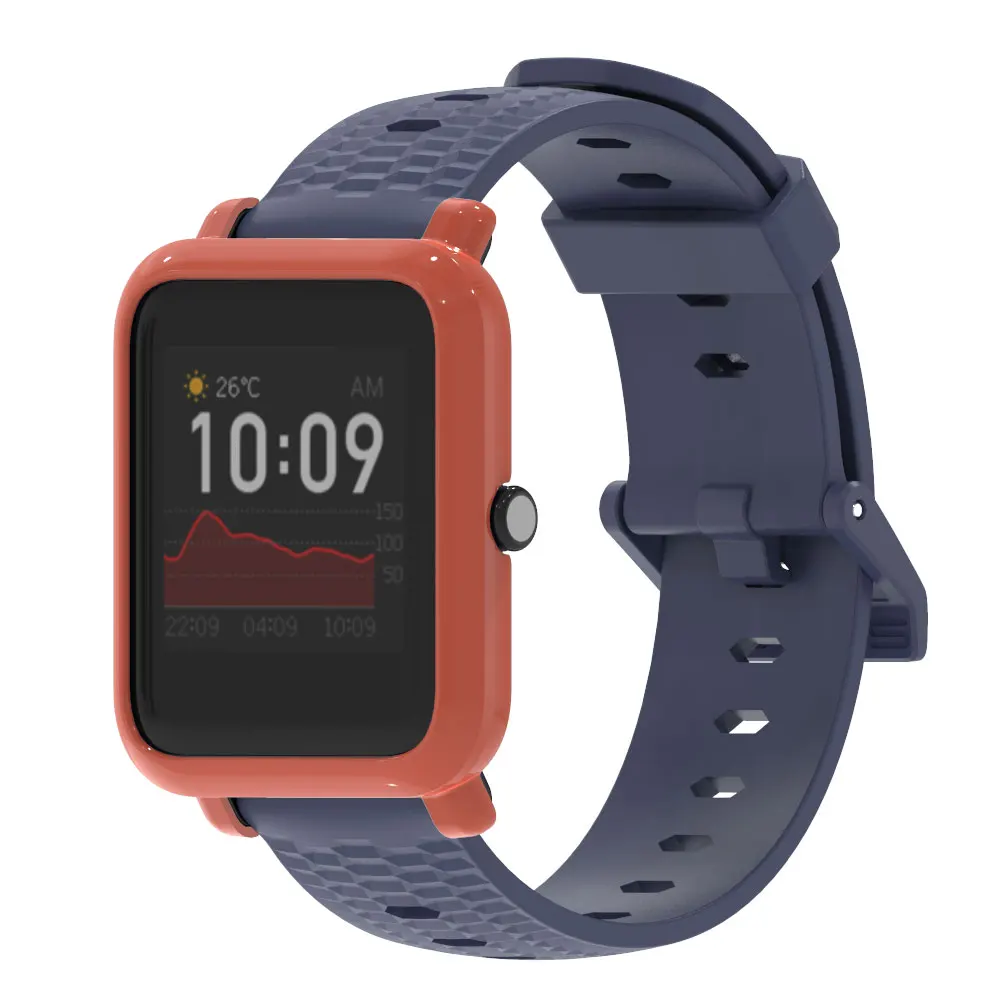 Amazfit Bip S Smartwatch 용 손목 스트랩 Amazfit Bip S Lite 용 20mm 실리콘 시계 밴드 팔찌 보호대 케이스 커버