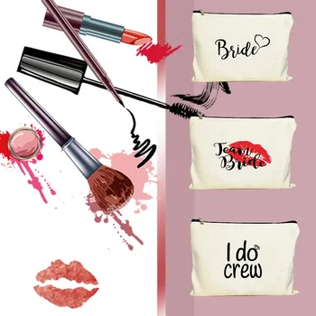 

Wedding Party Team Bride Gifts Bag Bridesmaid Gift Bride To Be Cosmetic Makeup Bag Bridal Shower Bachelorette Hen Party Decor