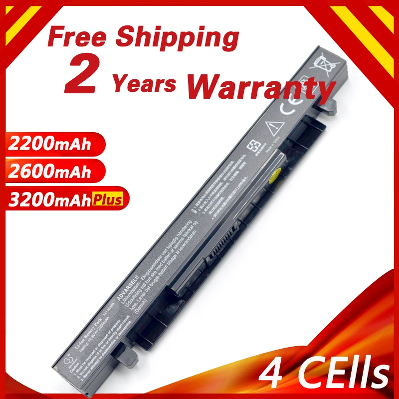Ceny 4 komórki 14.8V bateria do laptopa asus A41 X550 A41 X550A A450 F450 A550 F552 K450 K550 P450 P550 R409 R510 X450 X550 X550C R510C