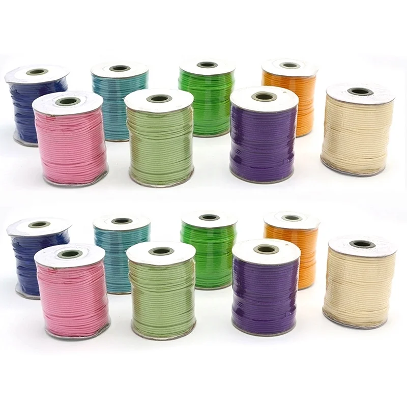 1mm 10 yards Waxed Rope Diy Handmade Braided Cards For Jewelry Decorative Making Wax Polyester Thread waxed cord polyester rope
