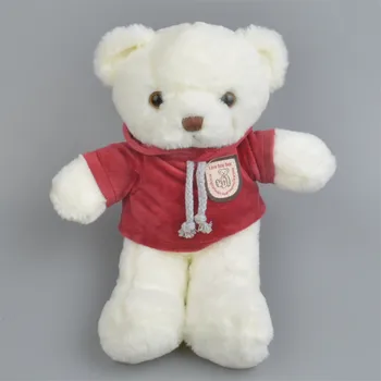 

25cm Very Nice Soft Teddy Plush Stuffed Soft Animal Toys Wearing Sweater Cute White Bear Bears for Love Holiday Gifts