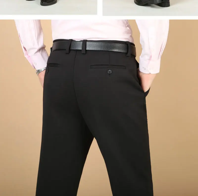 Зимние брюки обновления утолщенные высокие эластичные трикотажные модные брюки мужские повседневные брюки размера плюс прямые мужские брюки комбинезоны