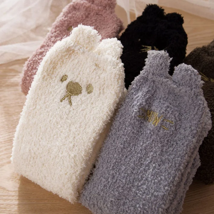 High Quality Winter Cat Claws Cute Thick Warm Sleep Floor Socks for Women Girls Home Indoor NCM99