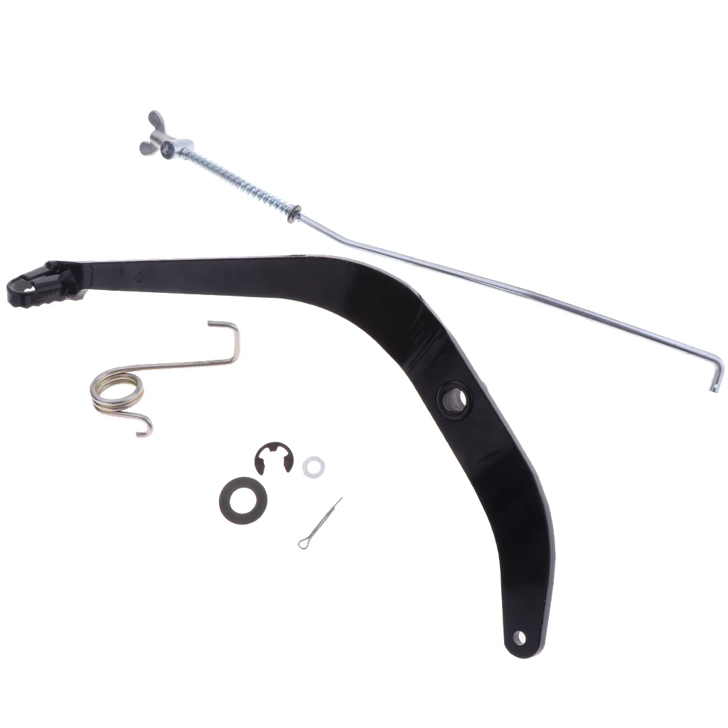 Rear Foot Brake Lever w/ Rod Kits Replace for Yamaha PW80 Motorcycle (Black&Silver)