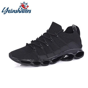 

YEINSHAARS New High Top Sneakers Men Outdoor Train Running Shoes Men Breathable Comfortable Lace-up Men Sport Shoes Big Size 48