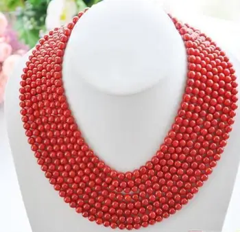 

100 INCH AAA REAL SOUTH SEA GENUINE RED CORAL NECKLACE 14K GOLD CLASP