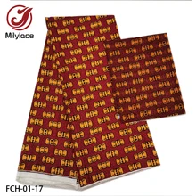New African Printing Unique Tiancy Fabric Stretch Fabric 4 yards+ 2 yards Printing Chiffon Fabric for clothing FCH-01