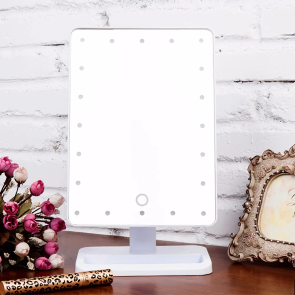 Beauty Cosmetic Make Up Illuminated Desktop Stand Mirror With 20 LED Light With Exquisite And Elegant Appearance Hot New