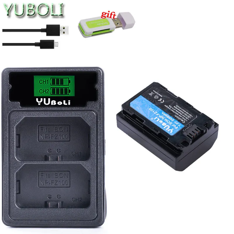 charger and 1battery Battery NPFZ100 NP FZ100 NP FZ100 аккумулятор+ TYPE-C двойной USB зарядное устройство для sony np-fz100, BC-QZ1, sony a9, a7R III, a7 III, ilce-9 - Цвет: charger and 1battery