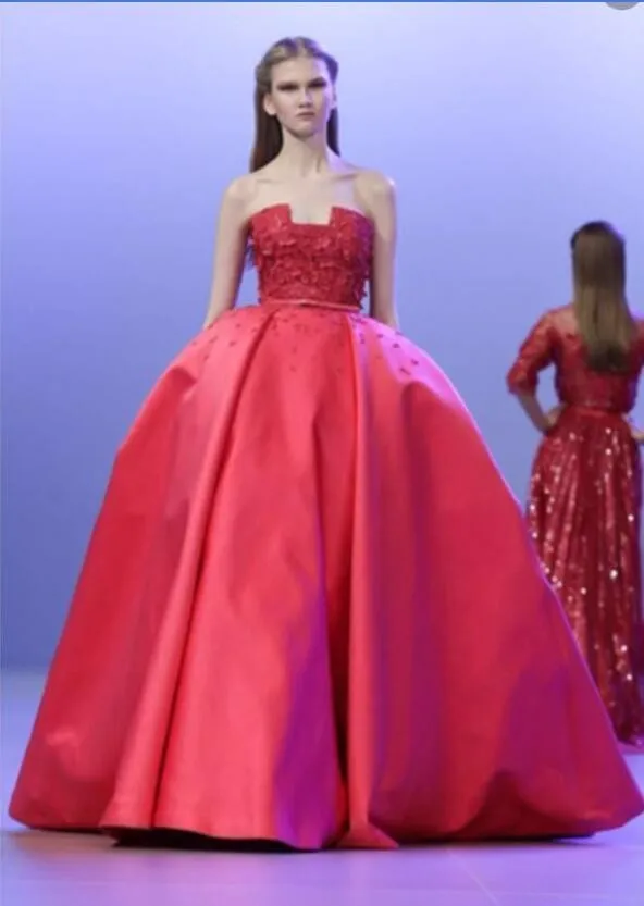 

saree Robe De Soiree Red Ball Gown Formal Evening Long Newly Strapless Elegant Princess Party Gown mother of the bride dresses