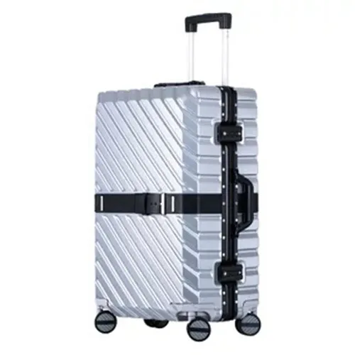 KLQDZMS 2" 24" 2" 29 дюймов Высококачественная алюминиевая рама винтажный Чехол для чемодана для путешествий сумка на колесиках чехол на колесиках - Color: Silver
