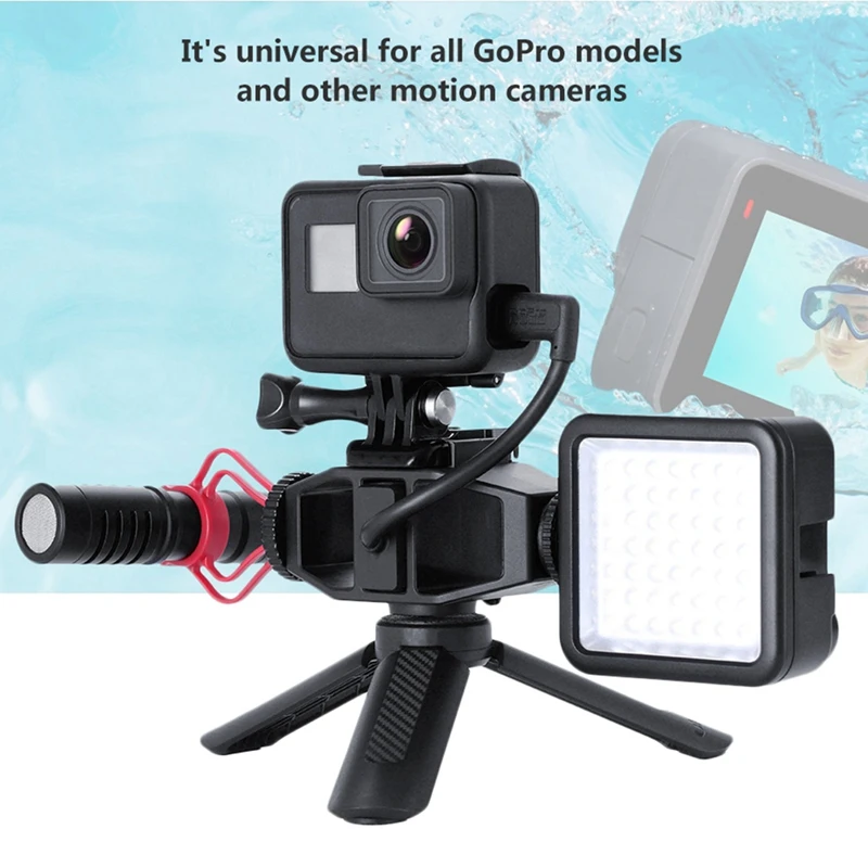 Vijim Gp-1 для Gopro Vlogging Подставка Кронштейн двойной Холодный башмак 1/4 дюймов штатив резьба для Gopro Hero 7 6 5 Sjcam-Eken Spo