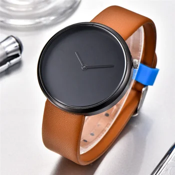 

Minimalist Men Watches Fashion Creative Wristwatch Leather Band Quartz Watches No Logo Watches Unisex Watches Gift reloj mujer