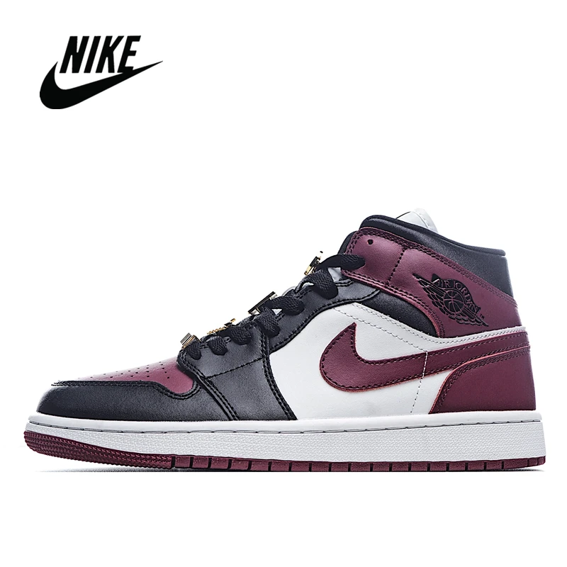 Оригинальный NIke Air Jordan 1 Mid 35th Юбилей Цвет одинаковая Для мужчин's и женщин мужчин