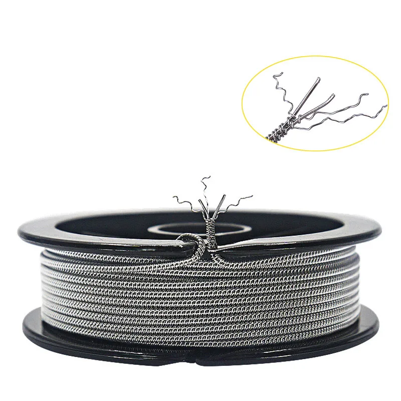 

HOT 10feet NI80 SS316L A1 (26GA+32GA)x2+32GA SS Staggered Fused Clapton Wire DIY Wire for RBA RDA RDTA Atomizer Coil