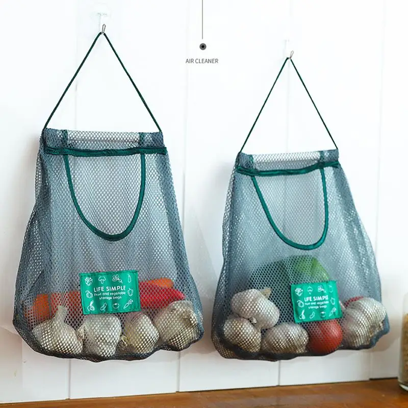 Kitchen Vegetable Fruit Mesh Storage Bags Onion Potato Storage Hanging