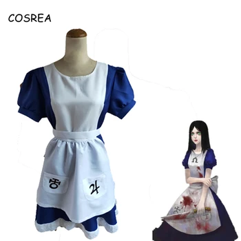

Game Alice Madness Returns Cosplay Costume Adult Women Girl Princess Dress Maid Dress Made Halloween Party Costume