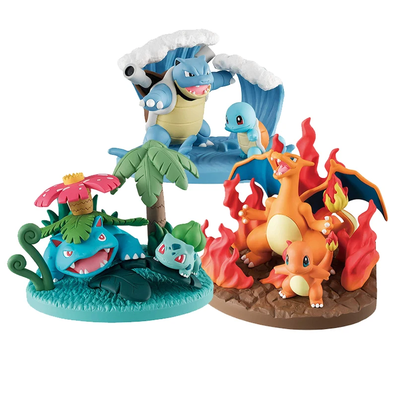 TAKARA TOMY Покемон карманные монстры Venusaur Blastoise Charizard фигурки сцены игрушки Фигурки детские подарки