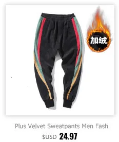 Plus Velvet Corduroy Pants Men's Fashion Solid Color Retro Casual Pants Men Streetwear Loose Hip Hop Trousers Large Size M-5XL