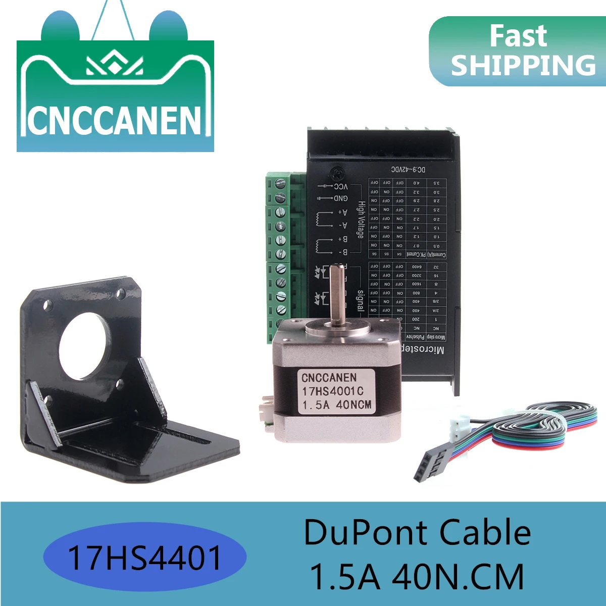 Шаговый двигатель 17 hs4401 1 5 А 40 Н см 12 В DuPont line TB6600 Драйвер шагового двигателя L тип
