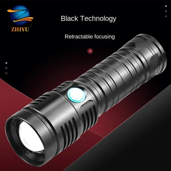 

ZHIYU XHP50 High Power Glare Flashlight USB Direct Charge Telescopic Zoom Using 18650/26650 Battery Camping Outdoor Patrol Light