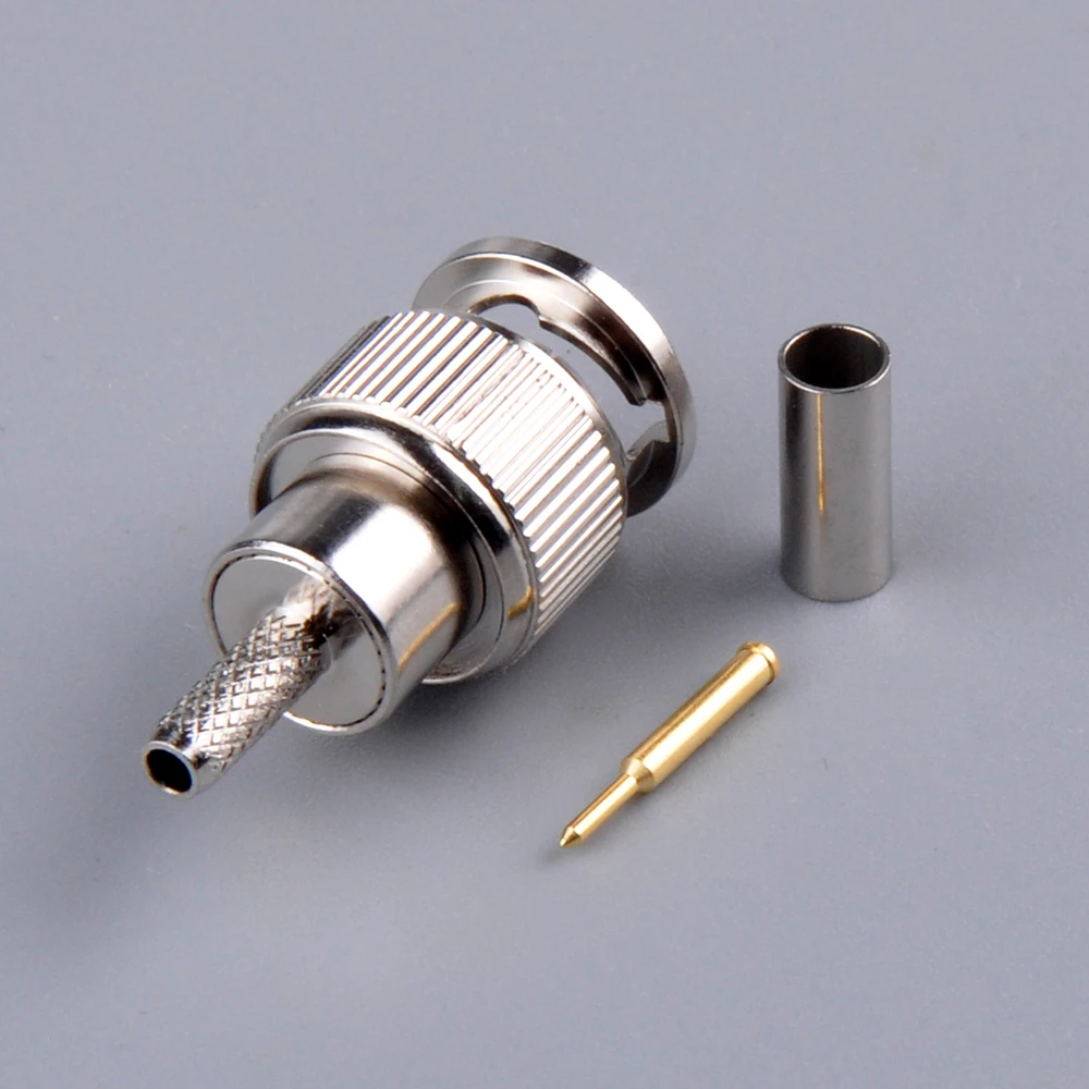 RF electrical wire terminal connector 75ohm Min BNC Q7 Crimp Plug straight for RG316 RG179 coaxial cable | Обустройство дома
