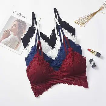 

Women Tube Top Female Underwear Fashion Lace Bra Sexy Wrapped Chest Wire Free Bra Lingerie