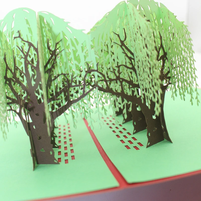  3D Laser Cut Handmade Willow Forest Kissing Lover Paper Invitation Greeting Card Wedding Party Vale - 4.00031E+12