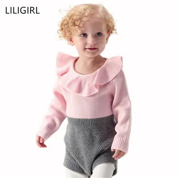 

Baby Girl Spring Autumn Cute Romper Long Sleeve Acrylic Warm Romper Baby Infant Soft Girl Sweet Underwear Clothes For 3-24M